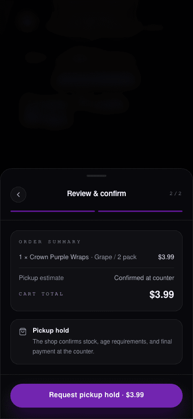 Mobile checkout review step