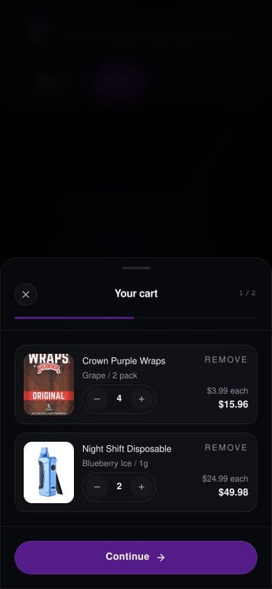 Mobile checkout drawer