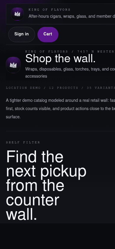 Homepage mobile screenshot