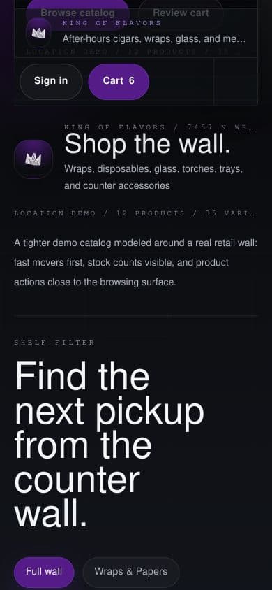 Mobile storefront shelf section